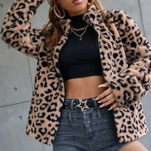 SHEIN Leopard Coat